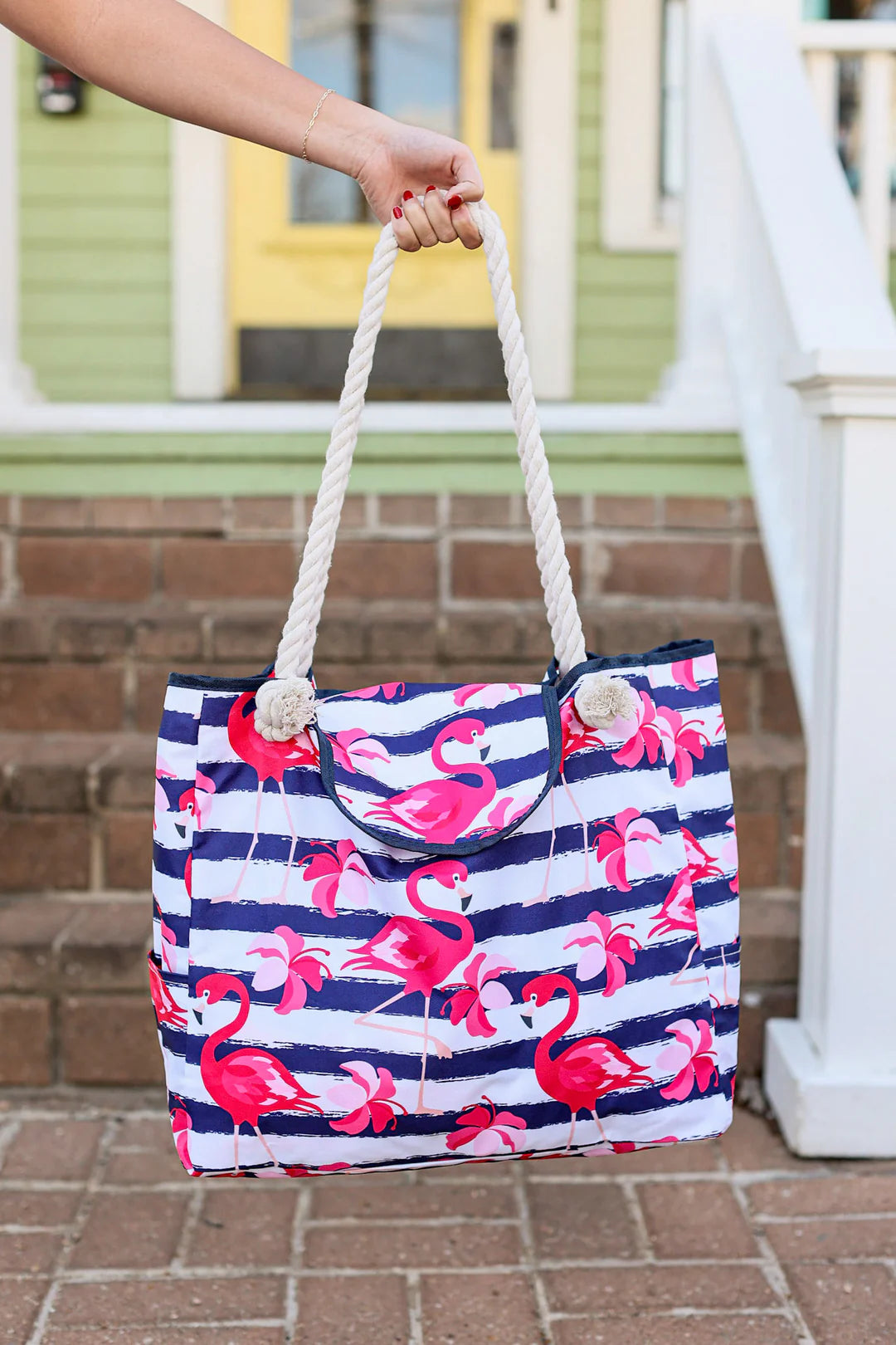 Beach Bag - Flamingo Stripes
