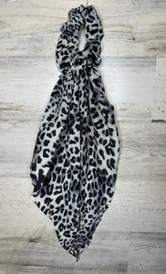 White Leopard Print Pony Scarf