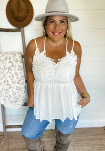 Gracie Lace Top in Warm White